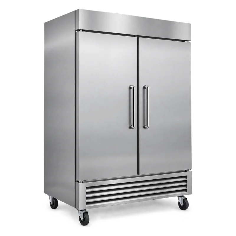 Two-door stainless steel reach-in refrigerator