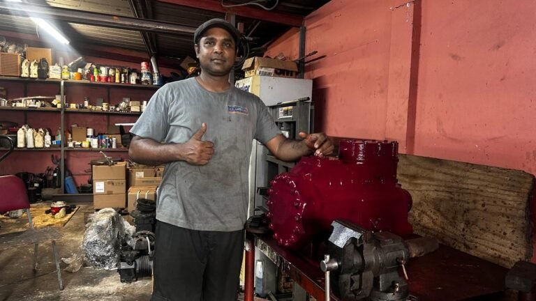 A compressor in the workshop before installation