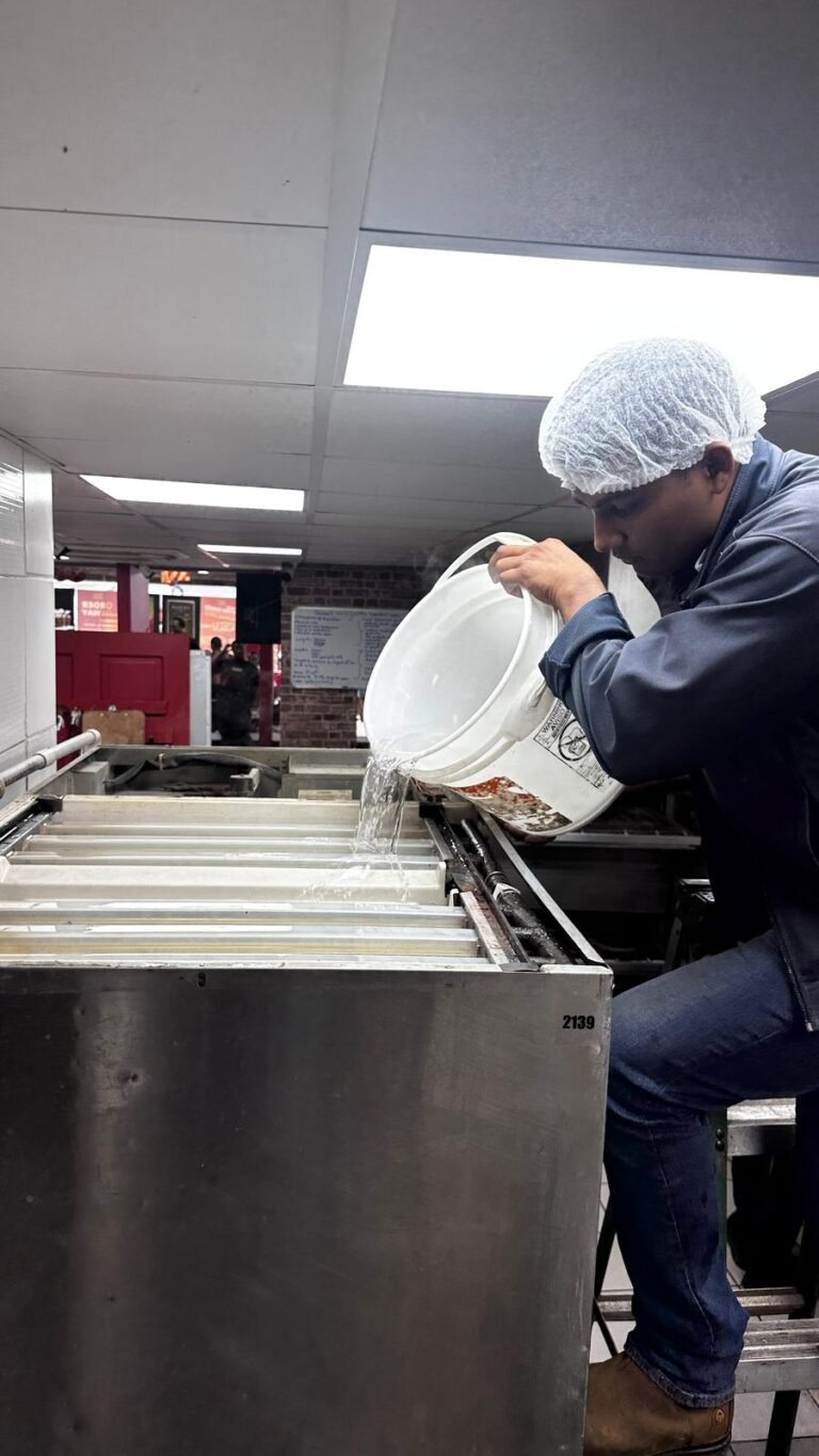 Servicing a unit in a commercial kitchen