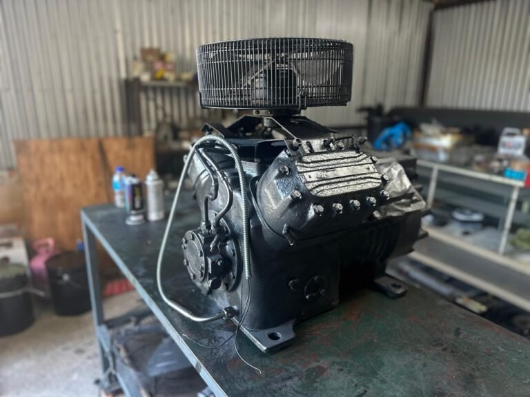 An overhauled compressor ready for testing