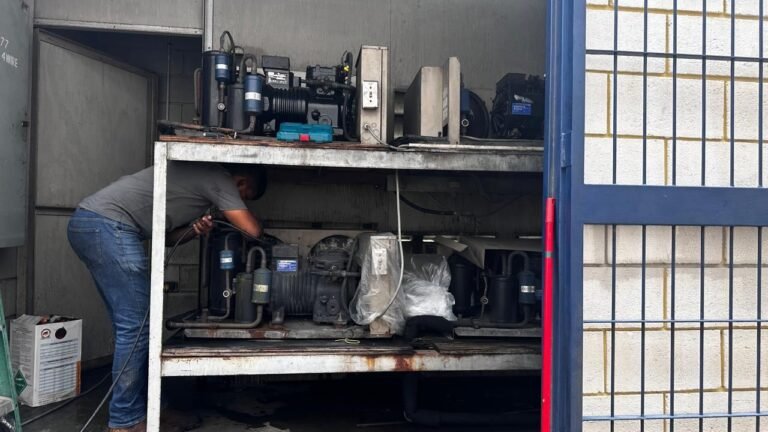 Condensing units in a plant space