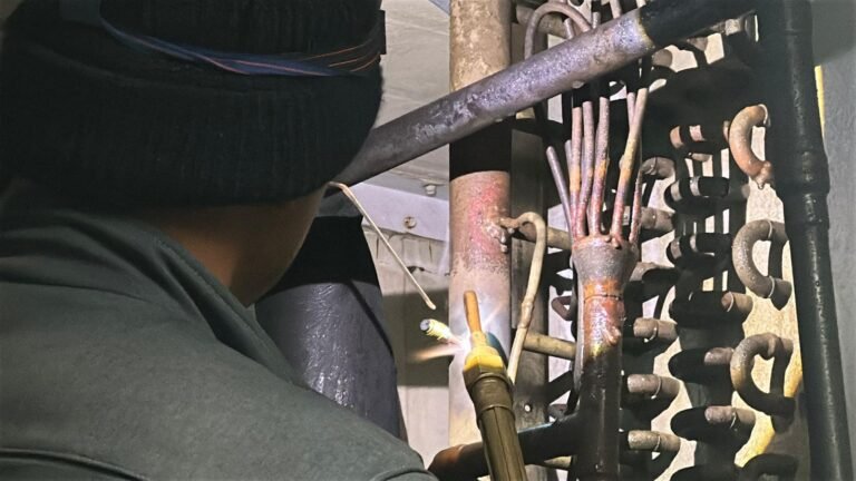 Brazing copper pipework